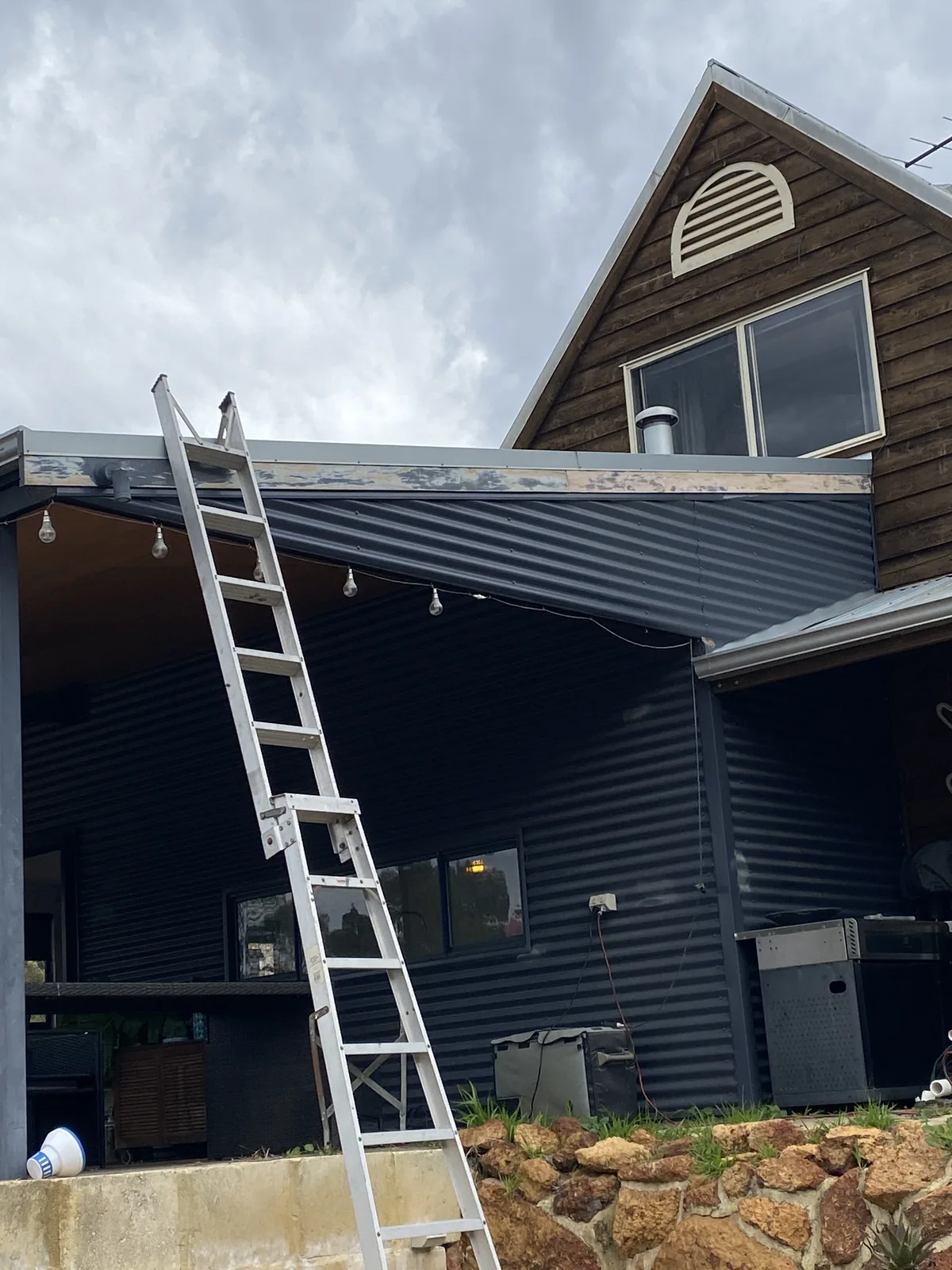 Ladder up for the gutter clean