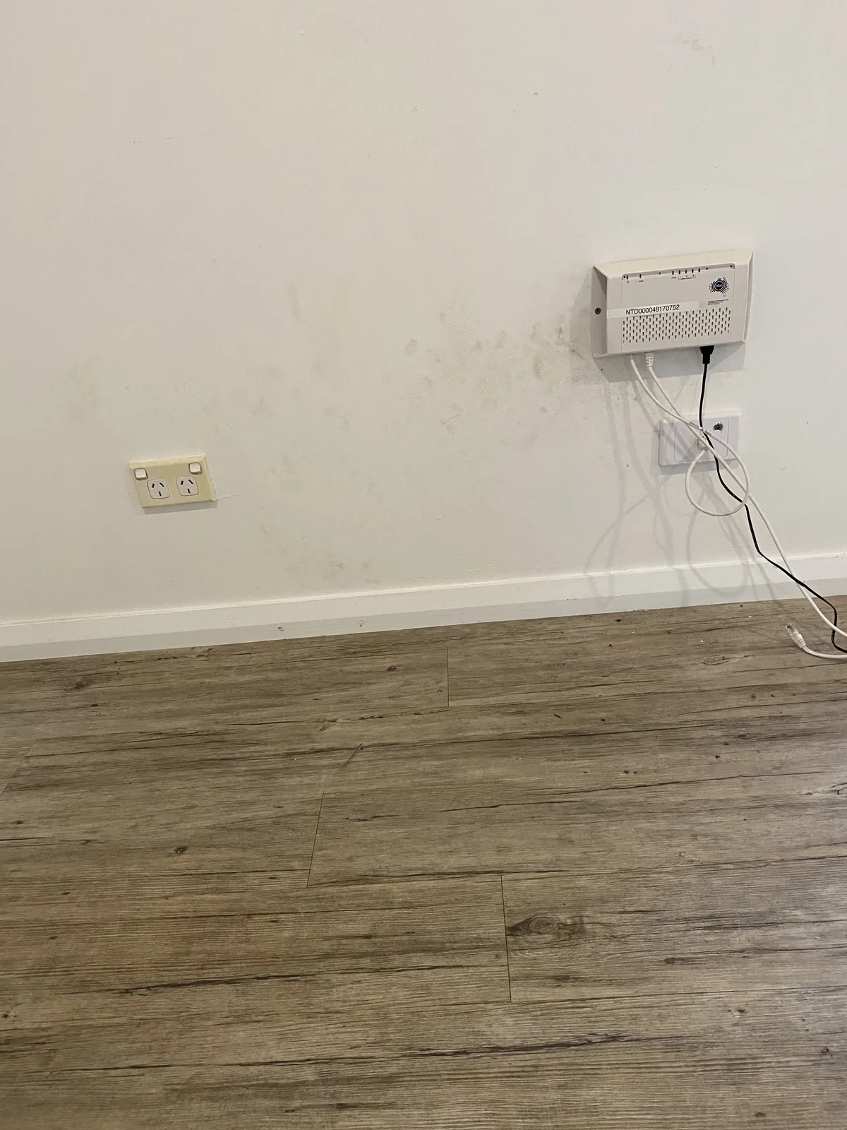 Tidied power points and wall