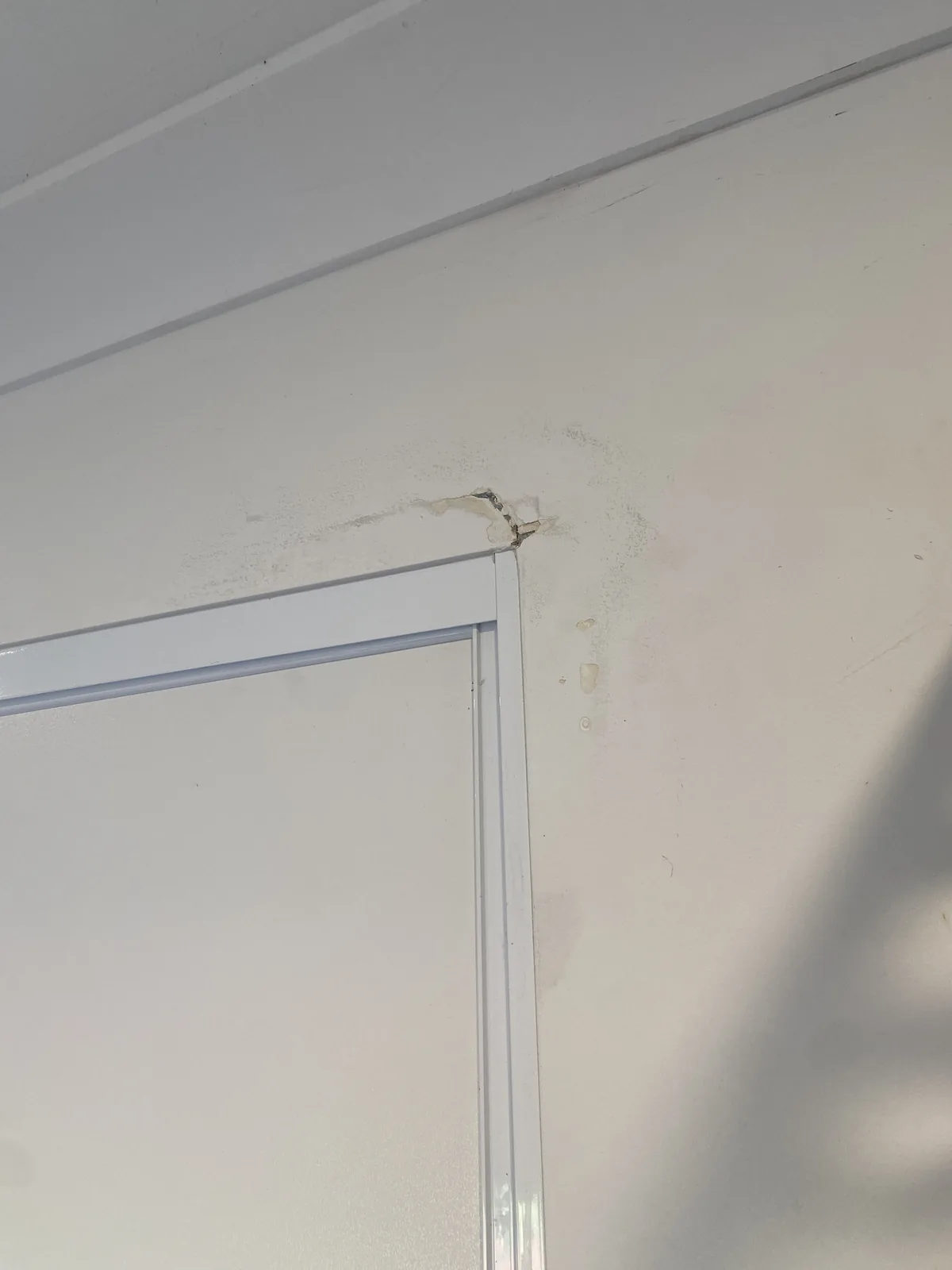 Scuffs marks and a crack before