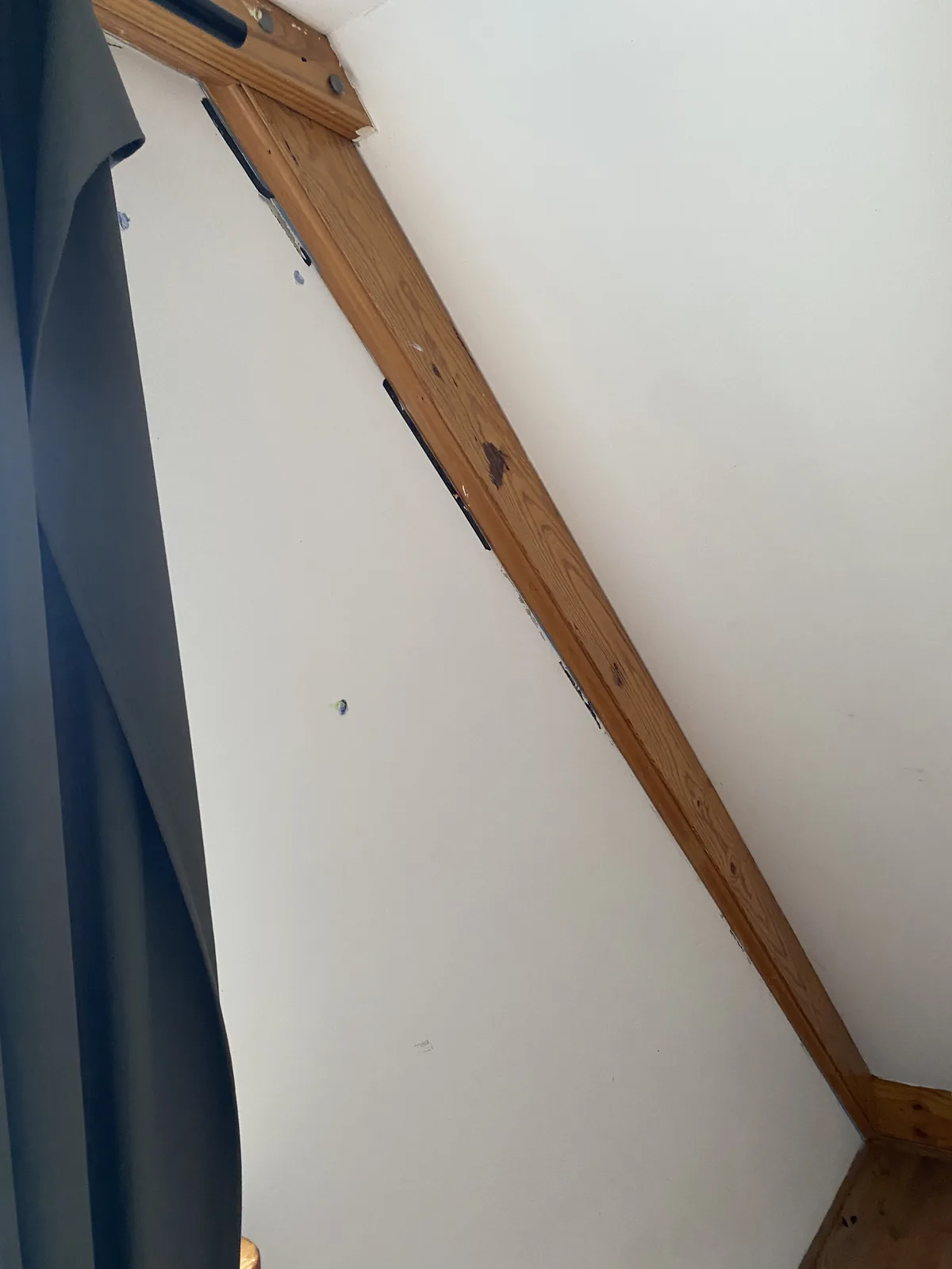 Raked ceiling and beam during prep
