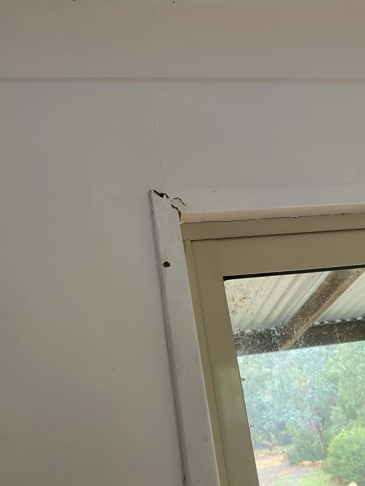 Fresh white window reveal