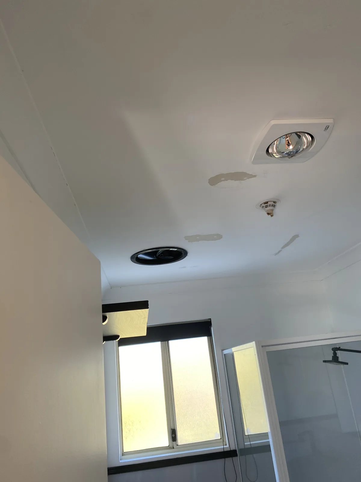 Patched walls and removed fan before
