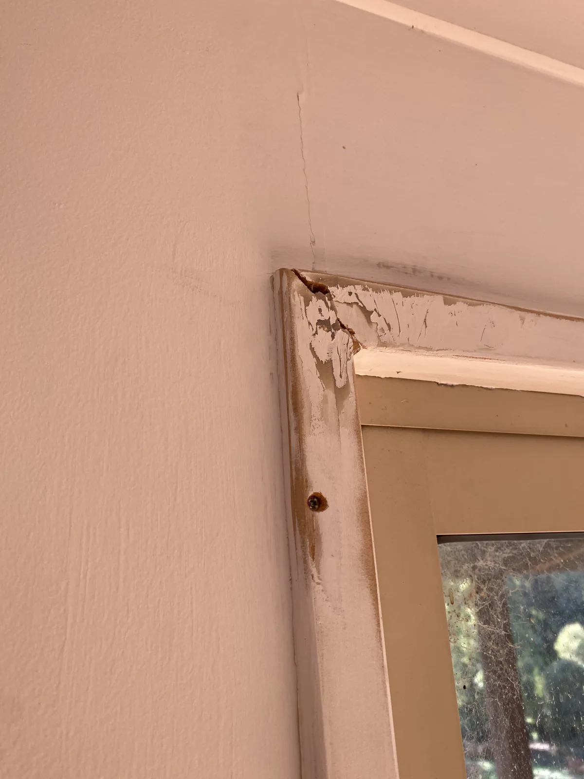 Perished window frame before