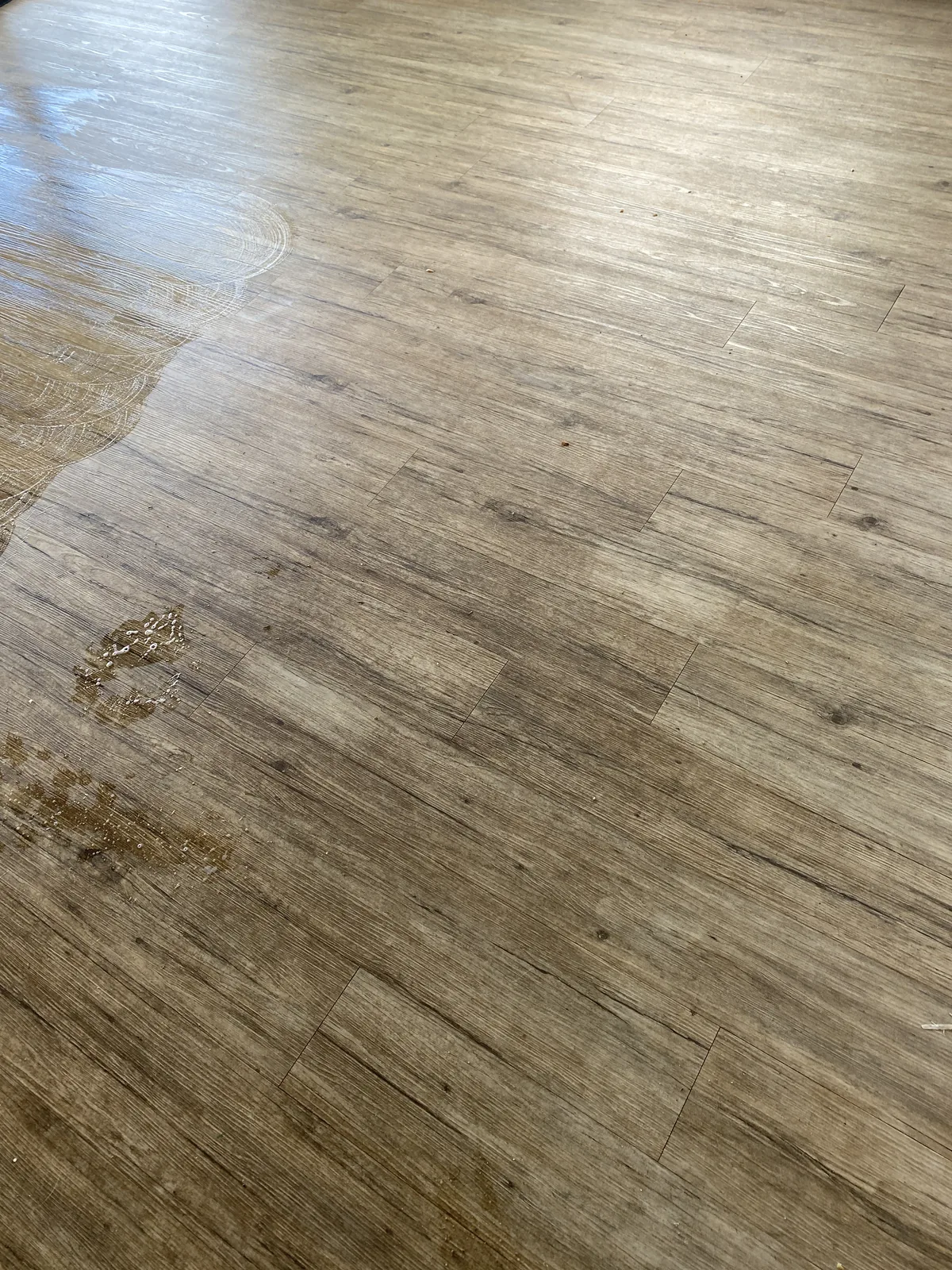 Floor part way through cleaning